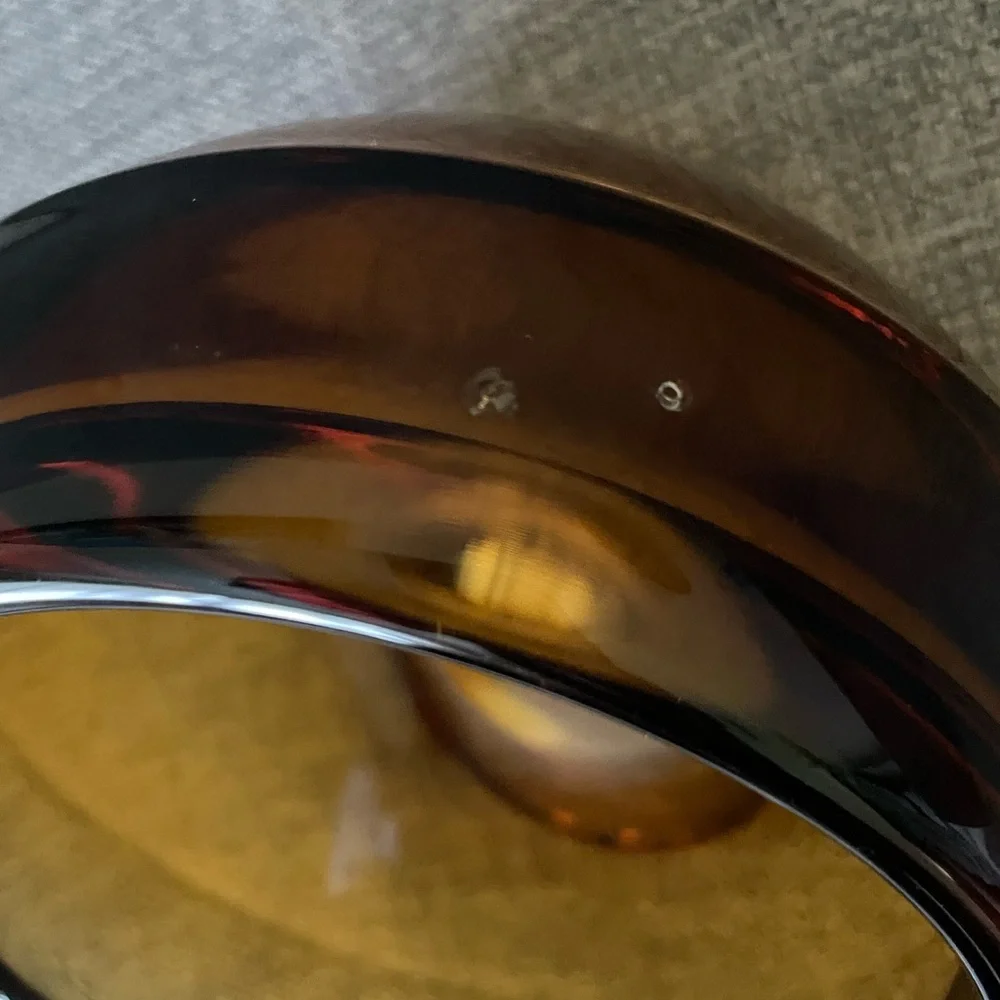 Vintage Large Viking Amber Orb Ashtray